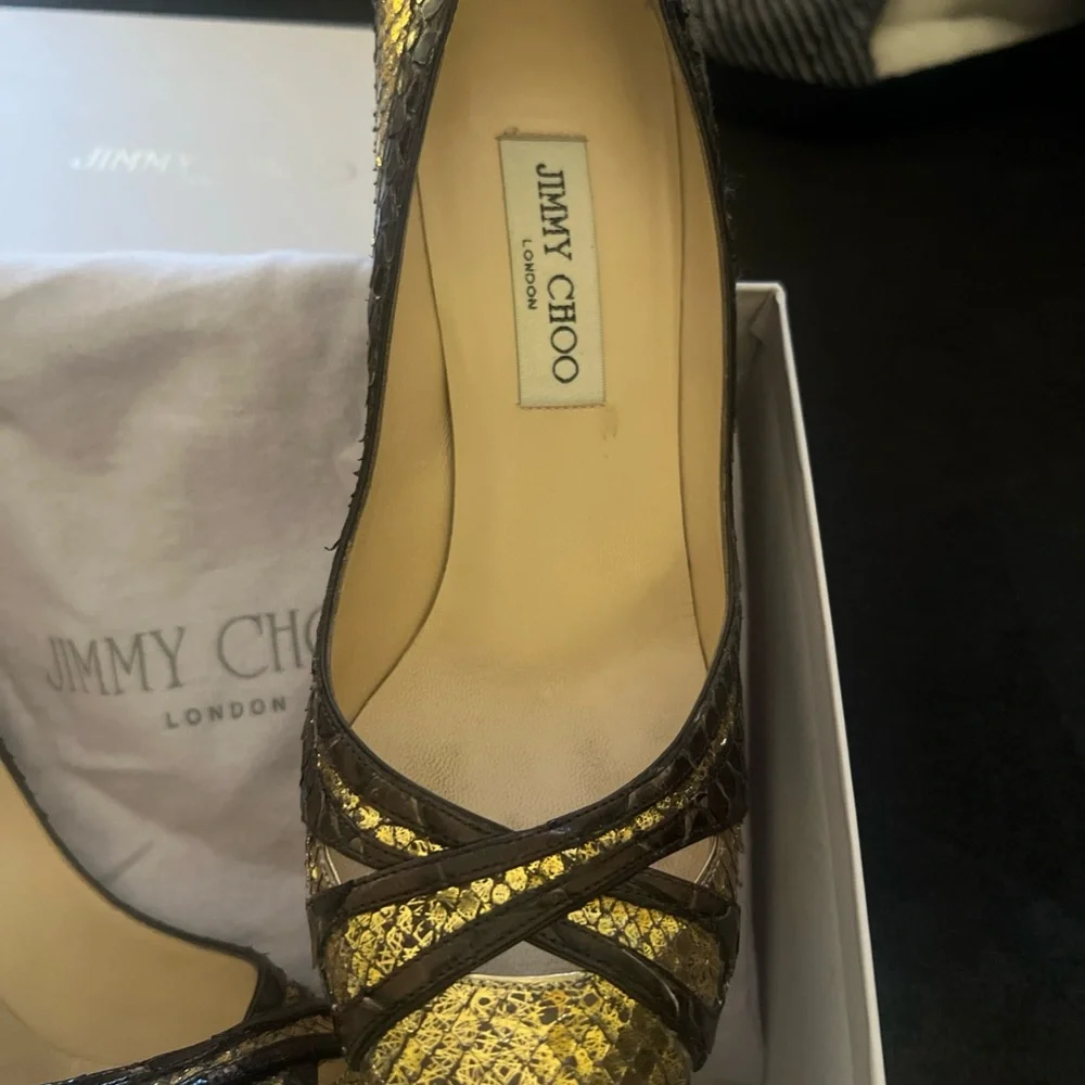 Jimmy Choo Python Heels 40 - Picture 3 of 7